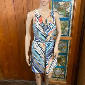 Anthropologie Jenny Han Rainbow Striped Silk Dress